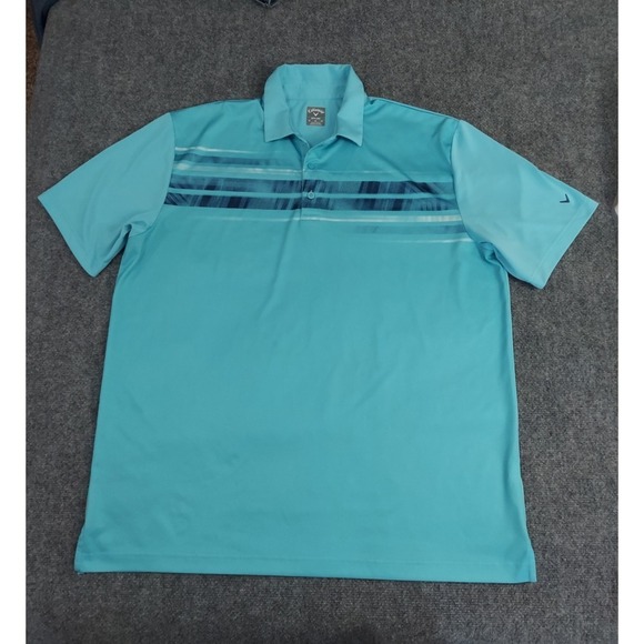 Callaway Other - Callaway Golf Shirt Mens XL Blue Opti Dry Stripes Short Sleeve Performance Polo